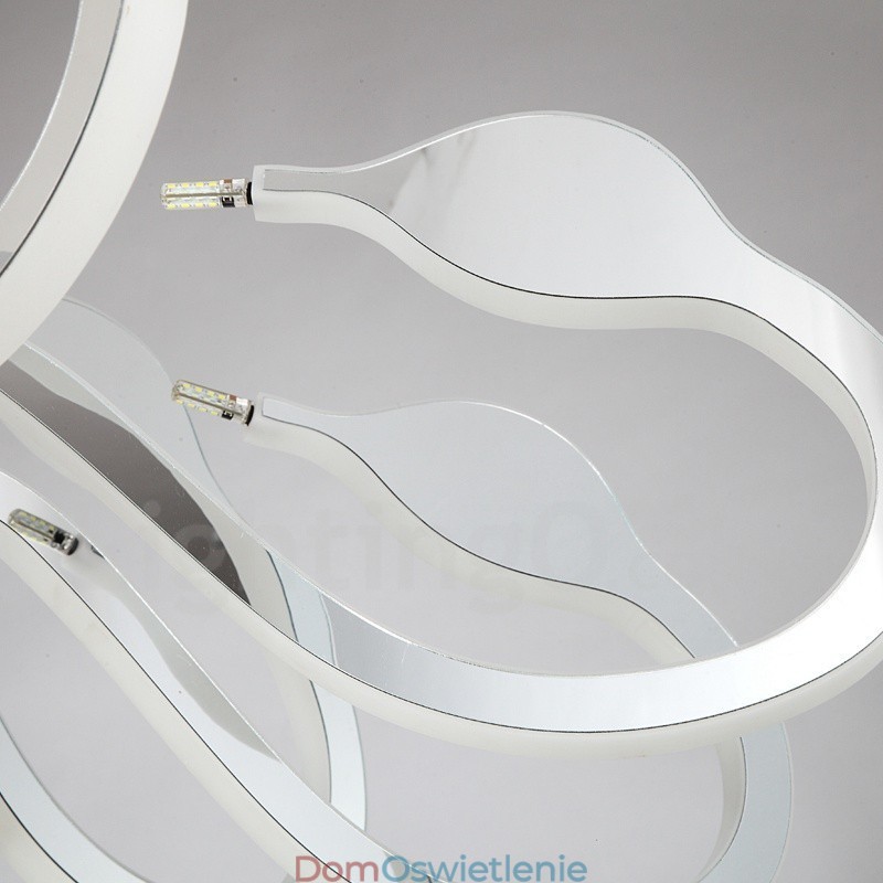 Ściemnialny nowoczesny żyrandol stalowy na 12 świateł z kloszem akrylowym