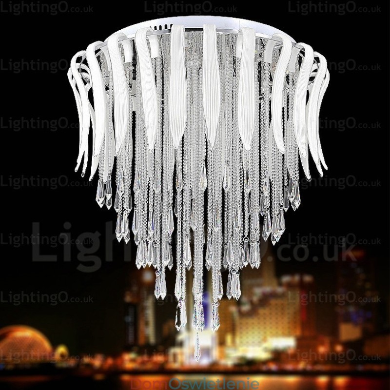 12 nowoczesnych, współczesnych lamp sufitowych z kryształowym kloszem