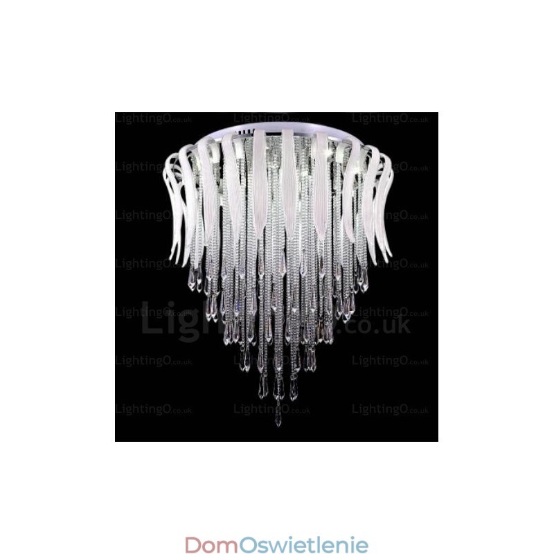 12 nowoczesnych, współczesnych lamp sufitowych z kryształowym kloszem