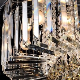 6-punktowe nowoczesne lampy sufitowe z kryształowym kloszem