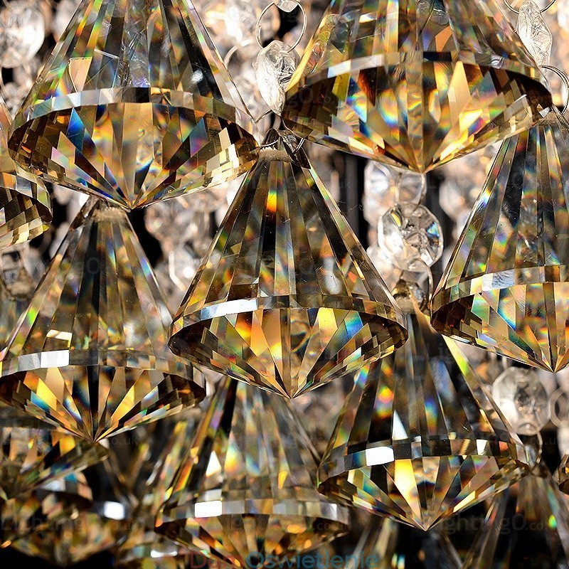 6-punktowe nowoczesne lampy sufitowe z kryształowym kloszem