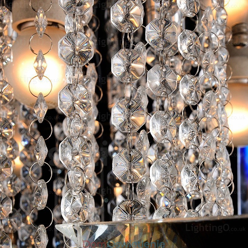 6-punktowe nowoczesne lampy sufitowe z kryształowym kloszem