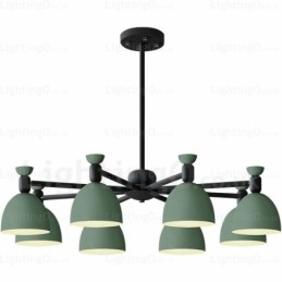 8-punktowy żyrandol Nordic z kloszem ze stopu aluminium