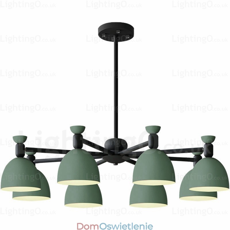 8-punktowy żyrandol Nordic z kloszem ze stopu aluminium