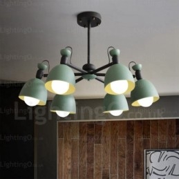 6-punktowy żyrandol Nordic z kloszem ze stopu aluminium