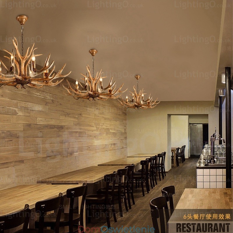 8-punktowy żyrandol w stylu rustykalnym, nordyckim, nowoczesnym i współczesnym