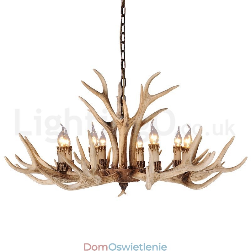 8-punktowy żyrandol w stylu rustykalnym, nordyckim, nowoczesnym i współczesnym