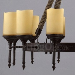12-punktowa lampa wisząca w stylu rustykalnym vintage retro z kloszem szklanym