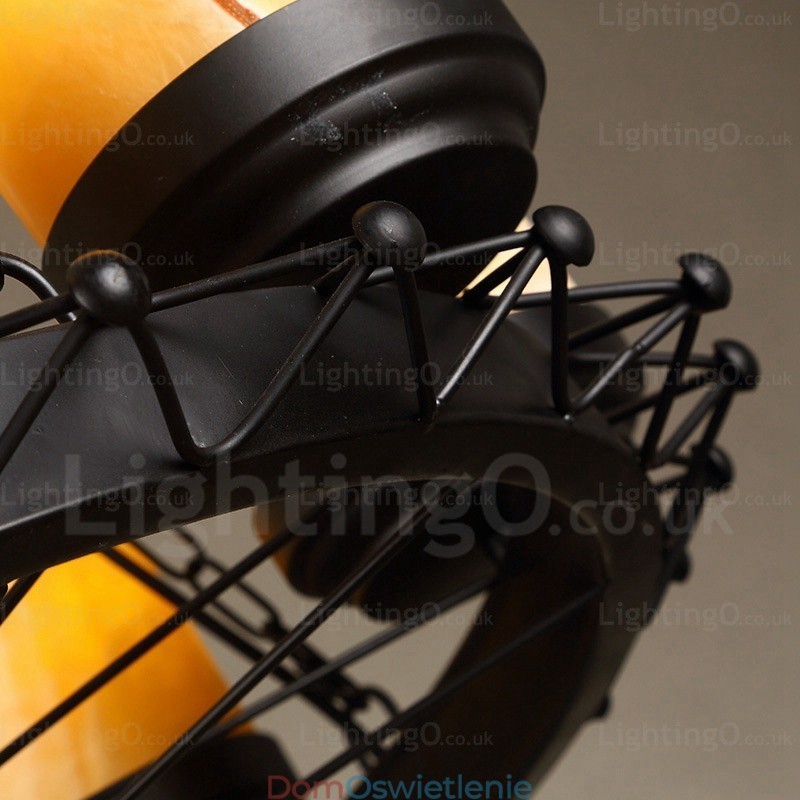 8-punktowa lampa wisząca w stylu rustykalnym vintage retro z kloszem szklanym