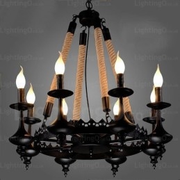 8-punktowa lampa wisząca w stylu rustykalnym