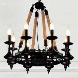 8-punktowa lampa wisząca w stylu rustykalnym
