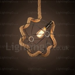 1 Lekka, rustykalna, wisząca lampa w stylu retro