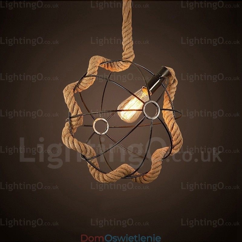 1 Lekka, rustykalna, wisząca lampa w stylu retro