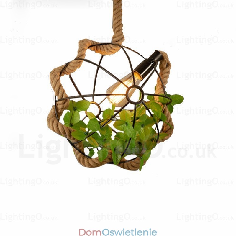 1 Lekka, rustykalna, wisząca lampa w stylu retro