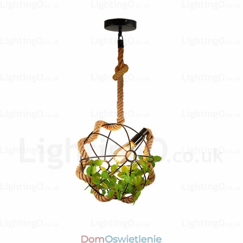 1 Lekka, rustykalna, wisząca lampa w stylu retro