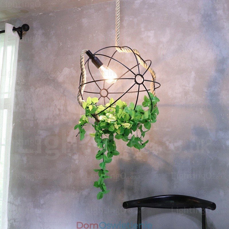 1 Lekka, rustykalna, wisząca lampa w stylu retro