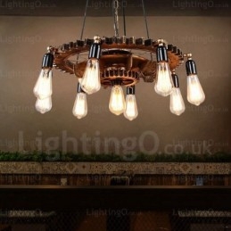 9-punktowa lampa wisząca w stylu vintage retro
