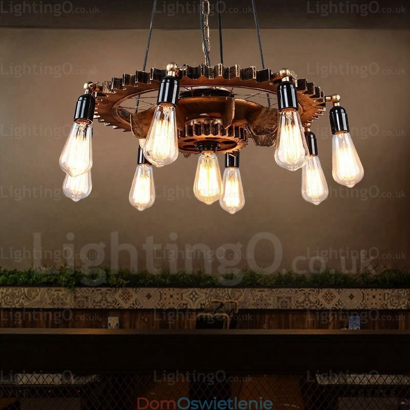 9-punktowa lampa wisząca w stylu vintage retro
