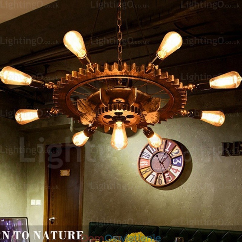 9-punktowa lampa wisząca w stylu vintage retro