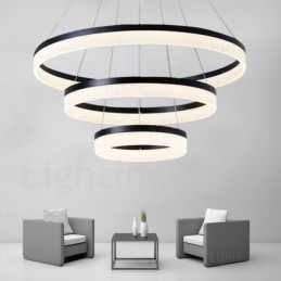 Wi-Fi Smart Dimmable 3 Rings Nowoczesna współczesna lampa wisząca z kloszem akrylowym