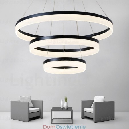 Wi-Fi Smart Dimmable 3 Rings Nowoczesna współczesna lampa wisząca z kloszem akrylowym Wi-Fi Smart Dimmable 3 Rings Nowoczesna współczesna lampa wisząca z kloszem akrylowym