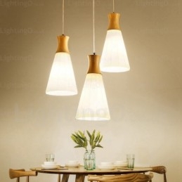 1-punktowa nowoczesna lampa wisząca w stylu nordyckim z kloszem szklanym