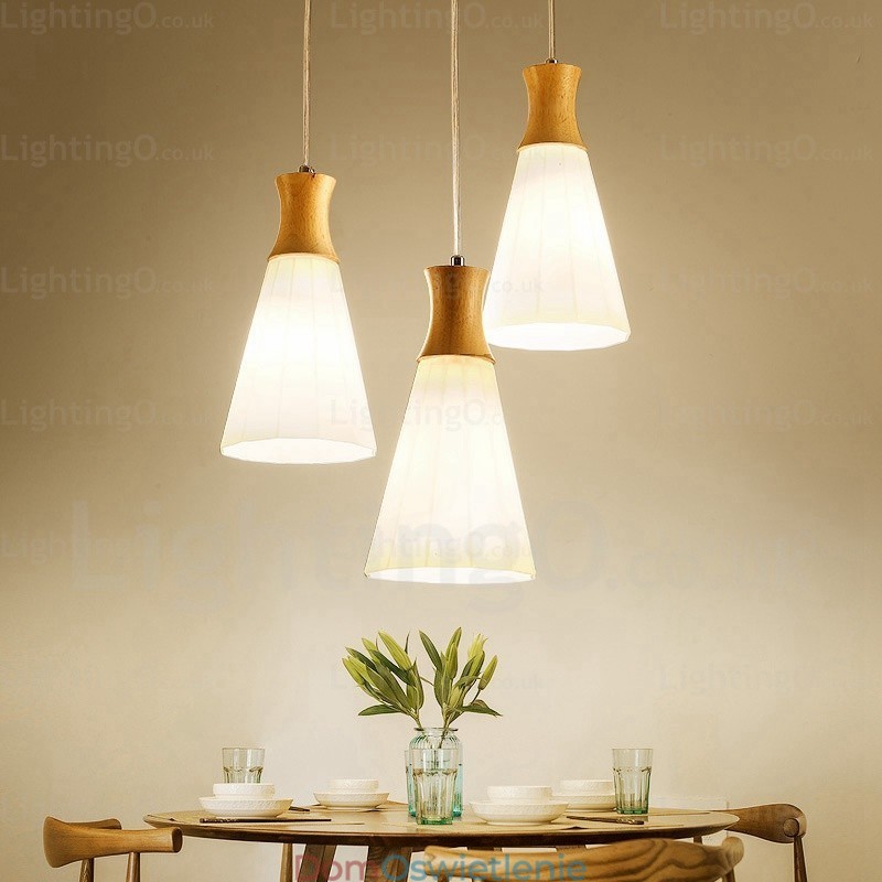 1-punktowa nowoczesna lampa wisząca w stylu nordyckim z kloszem szklanym
