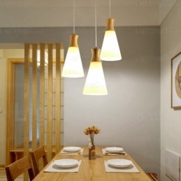 1-punktowa nowoczesna lampa wisząca w stylu nordyckim z kloszem szklanym