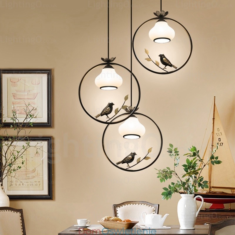 1 lampa wisząca Country Rustic Rural z kloszem szklanym