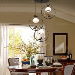 1 lampa wisząca Country Rustic Rural z kloszem szklanym
