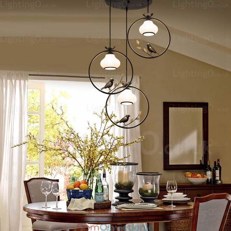 1 lampa wisząca Country Rustic Rural z kloszem szklanym
