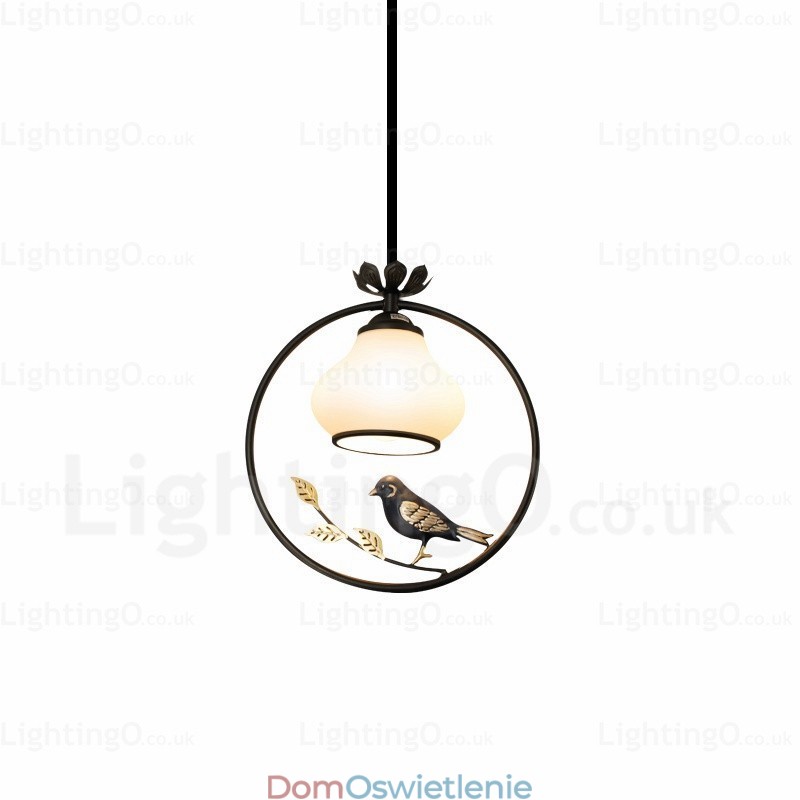 1 lampa wisząca Country Rustic Rural z kloszem szklanym