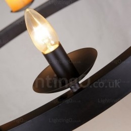 8-punktowa lampa wisząca w stylu vintage retro z kloszem marmurowym