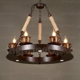 9-punktowa lampa wisząca w stylu rustykalnym