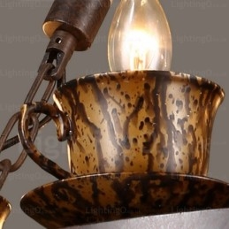 9-punktowa lampa wisząca w stylu rustykalnym