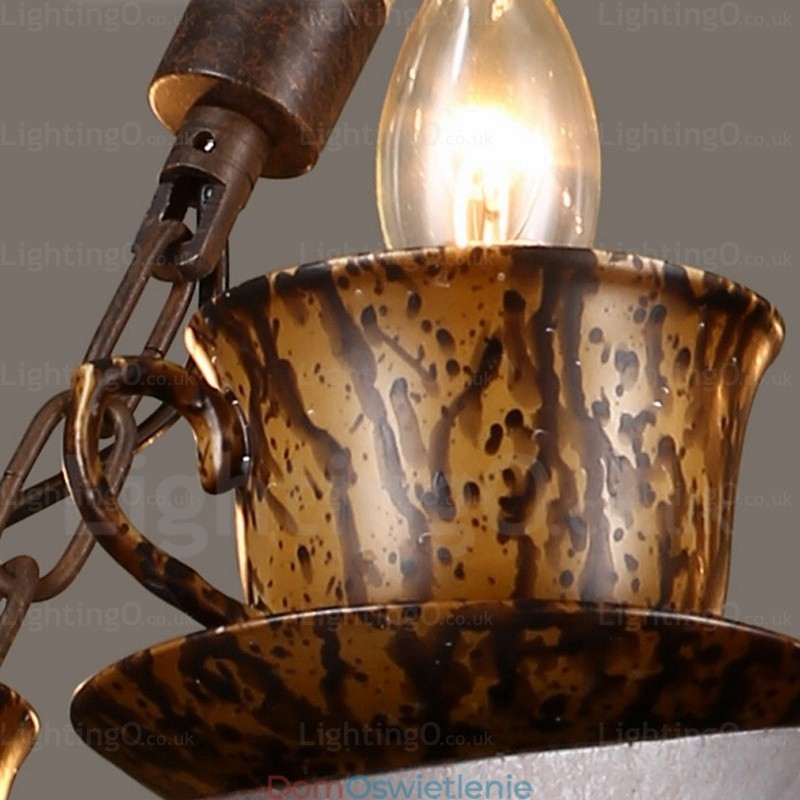 9-punktowa lampa wisząca w stylu rustykalnym