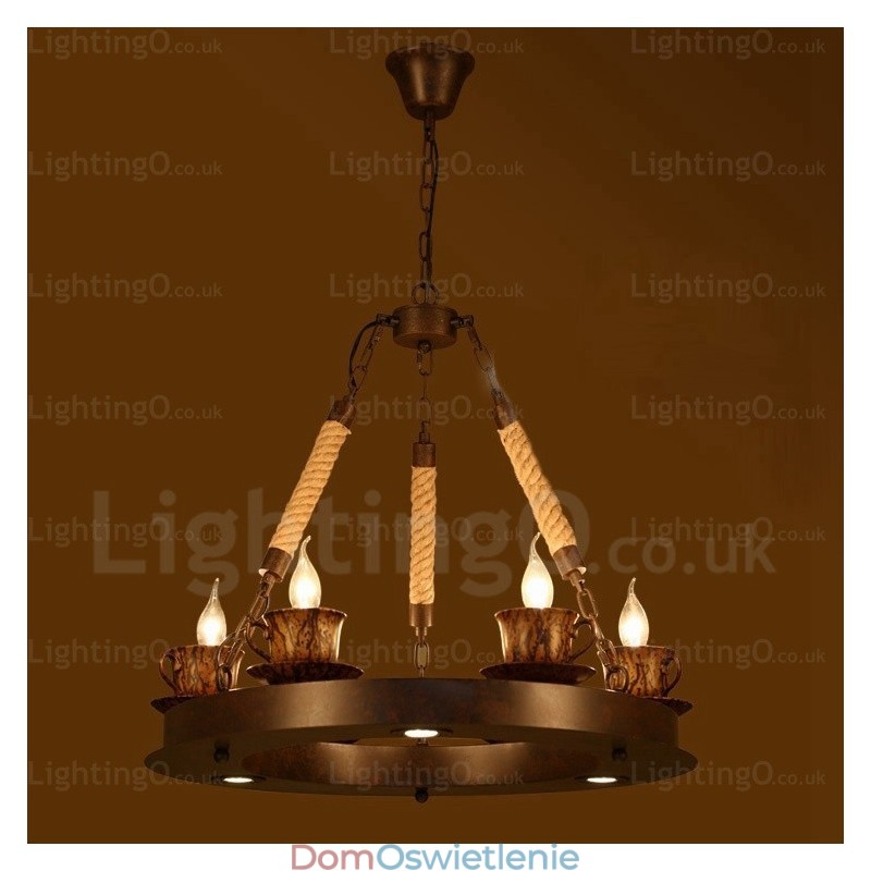 9-punktowa lampa wisząca w stylu rustykalnym