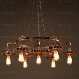 7-punktowa lampa wisząca w stylu vintage retro