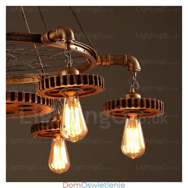 7-punktowa lampa wisząca w stylu vintage retro