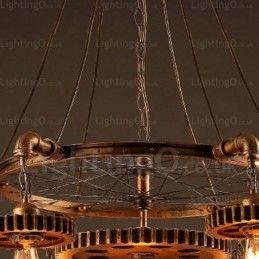 7-punktowa lampa wisząca w stylu vintage retro
