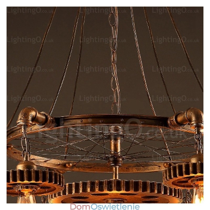 7-punktowa lampa wisząca w stylu vintage retro