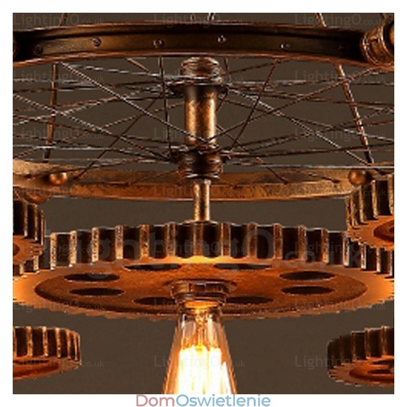 7-punktowa lampa wisząca w stylu vintage retro