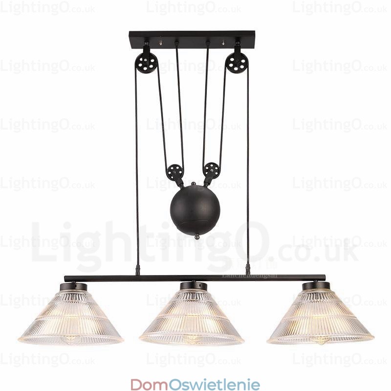2 światła nowoczesnej współczesnej lampy wiszącej z kloszem szklanym