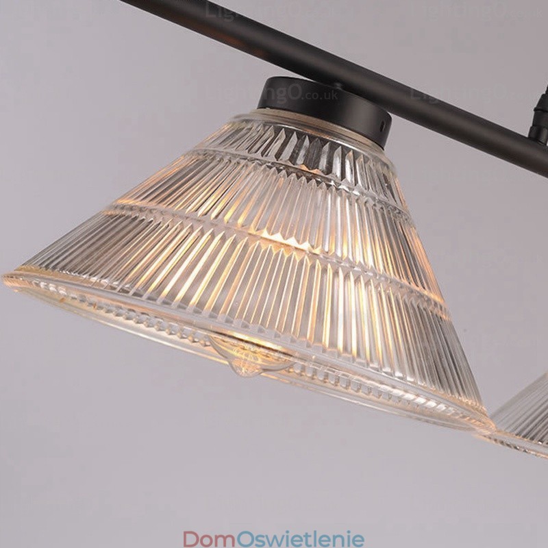 2 światła nowoczesnej współczesnej lampy wiszącej z kloszem szklanym
