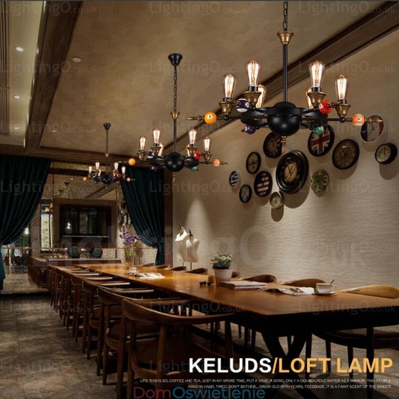 4 światła Country Rustic Vintage Retro Wisząca lampa