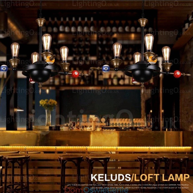 4 światła Country Rustic Vintage Retro Wisząca lampa