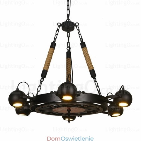 6-punktowa lampa wisząca w stylu vintage retro z kloszem ze stali nierdzewnej 6-punktowa lampa wisząca w stylu vintage retro z kloszem ze stali nierdzewnej