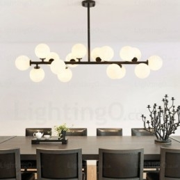 16-punktowa lampa wisząca Nordic z kloszem szklanym