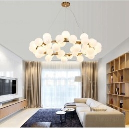 25-punktowa lampa wisząca Nordic z kloszem szklanym