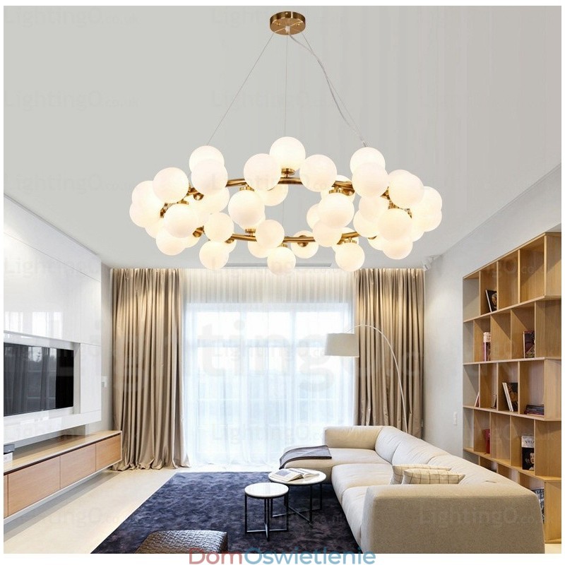 25-punktowa lampa wisząca Nordic z kloszem szklanym